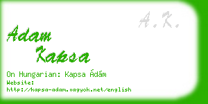 adam kapsa business card